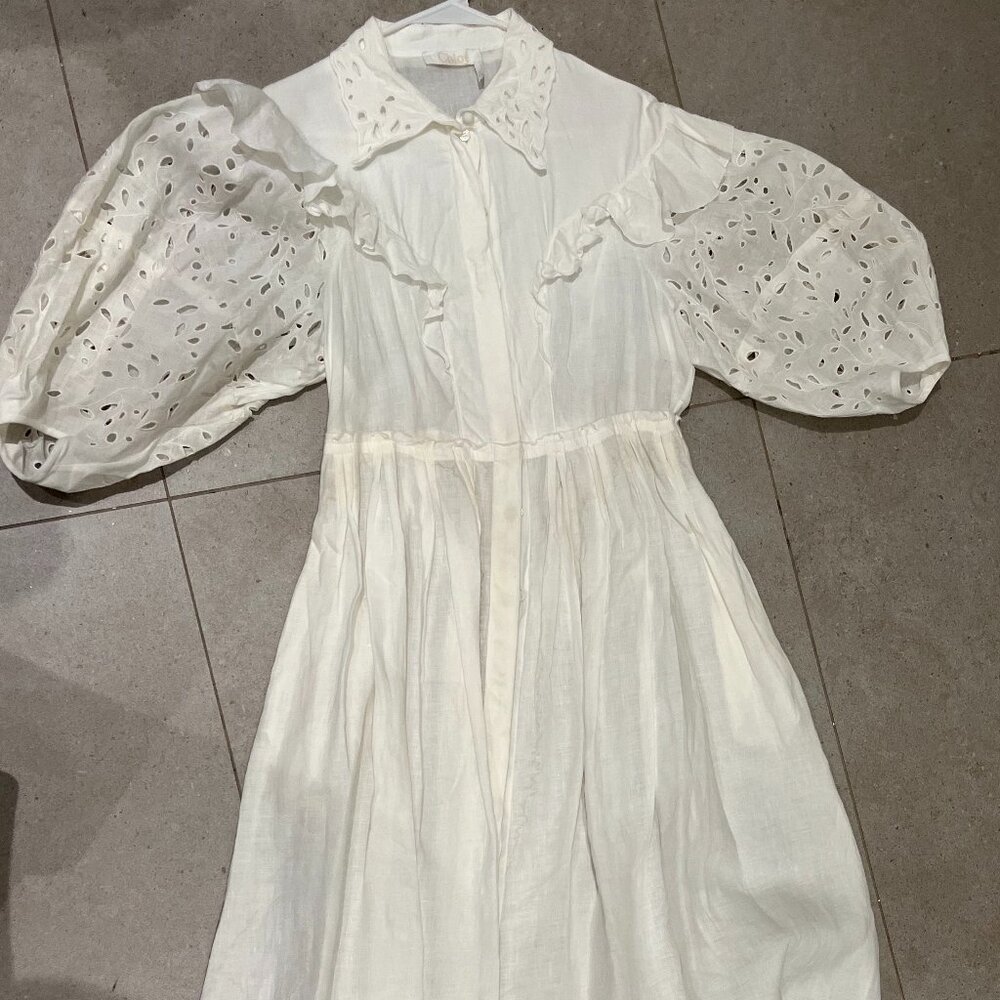 Chloe white midi dress